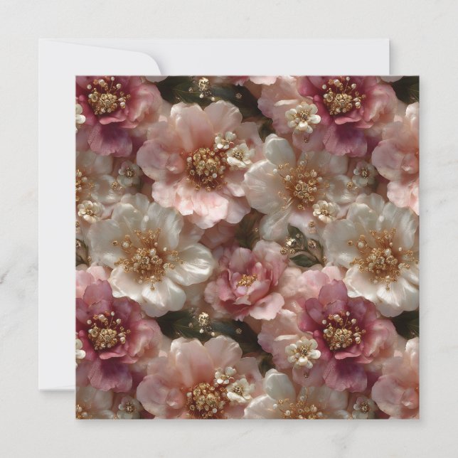 Modèle floral sans parfum de luxe avec perles d'or (Devant)