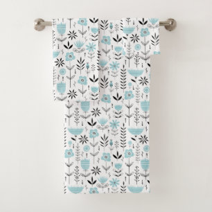 Modèle floral scandinave bleu