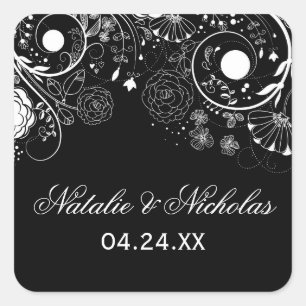 Modèle floral - Sticker Carré