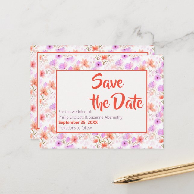 Modèle Floral Tropical Mango Orange Enregistrer la (Devant/Arrière en situation)