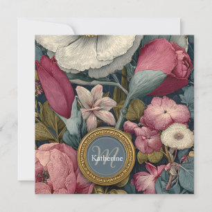 Modèle floral vintage avec nom personnalisé
