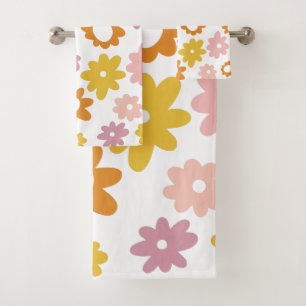 Modèle floral Vintage des années 1970 en jaune lav