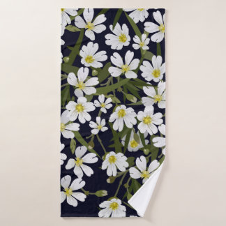Modèle floral vintage sans brosse avec champ blanc