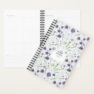 Modèle floral violet élégant du planificateur