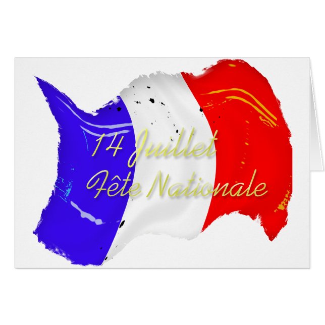 Modèle français grunge de carte de drapeau (Devant horizontal)