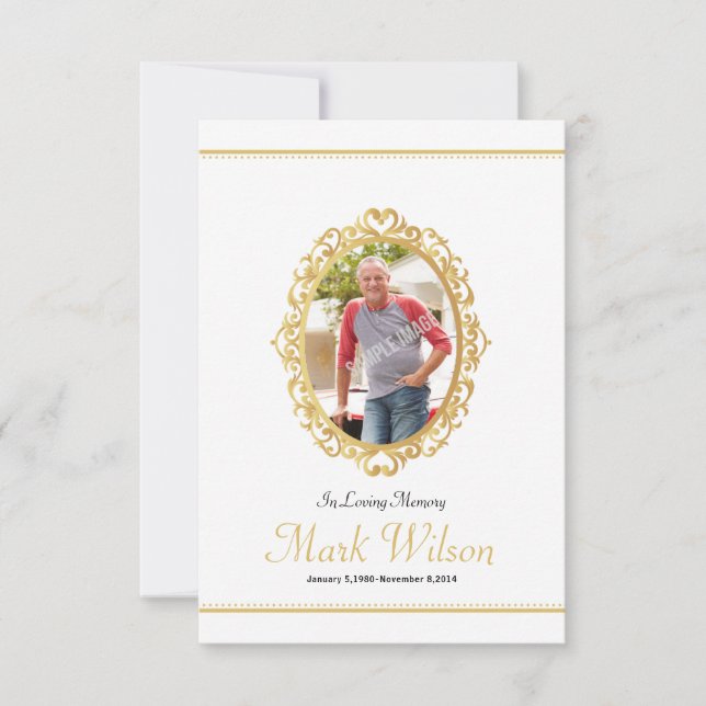 Modèle funèbre commémoratif de carte de programme (Devant)