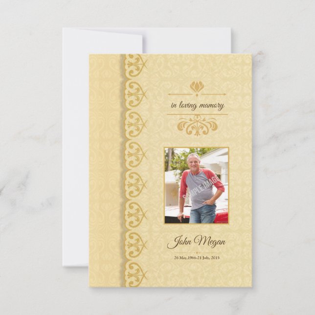 Modèle funèbre commémoratif de programme (Devant)