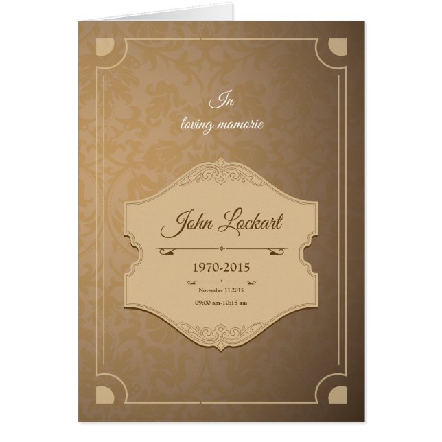 Modèle funèbre imprimable de programme (Devant)