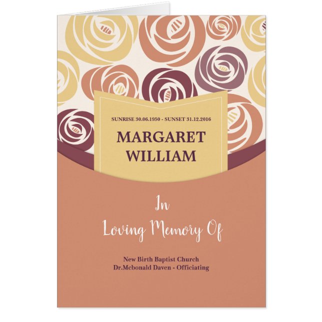 Modèle funèbre imprimable de programme (Devant)