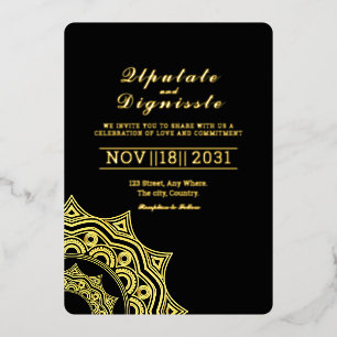 Modèle Gold Foil de la carte d'invitation de luxe