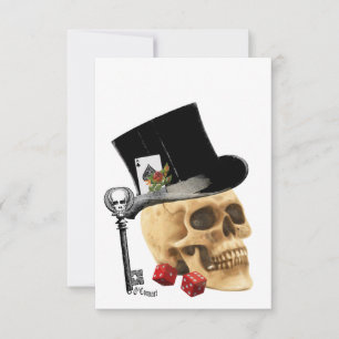 Modèle gothique de tatouage crâne de joueur