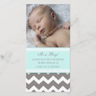 Modèle gris bleu Nouveau Faire-part de naissance b