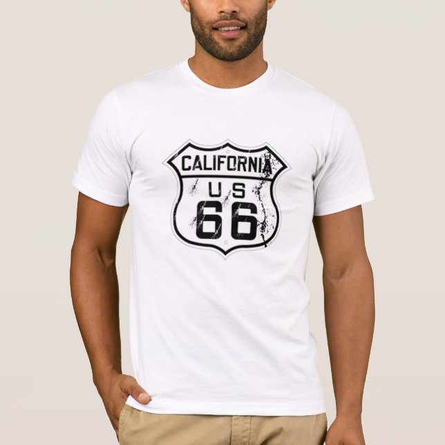 modèle historique de t-shirt cool californien rout (Devant)
