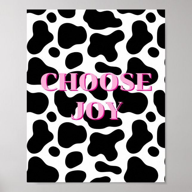 Modèle imprimé vache, Affiche Choisissez Joie  (Devant)