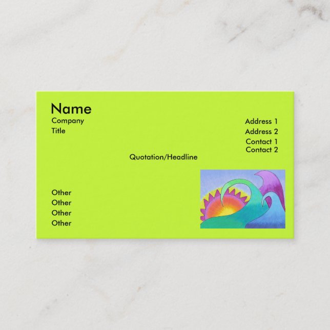 Modèle instantané vert de carte de visite (Devant)