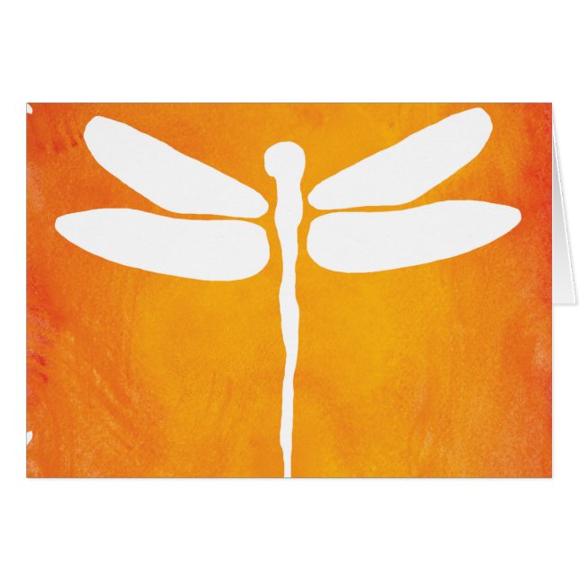 Modèle jaune-orange blanc d'aquarelle de libellule (Devant Horizontal)