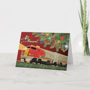 Modèle Jouet vintage Train Cartes de Noël