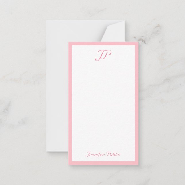 Modèle manuscrit à la mode Monogram Blush Pink (Devant)