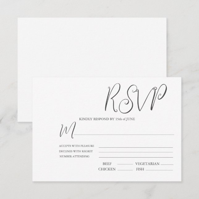 Modèle mariage RSVP (Devant / Derrière)