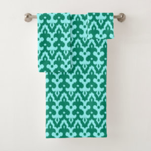 Modèle marocain Ikat Damask, Turquoise et Aqua
