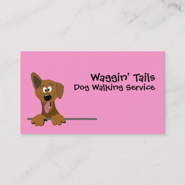 Modèle mignon rose de carte de visite de chien de (Devant)