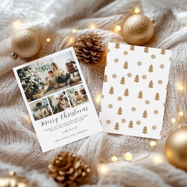 Modèle minimaliste de la carte de Noël photo (Minimalist Photo Christmas Card Template)