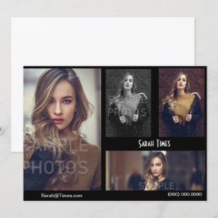 Modèle modèle de noir de carte d'élém. d'acteur de