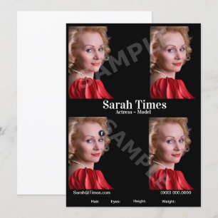 Modèle modèle de noir de carte d'élém. d'acteur de