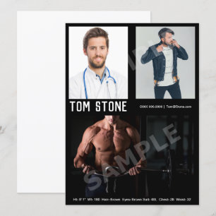 Modèle modèle masculin de noir de carte de Zed