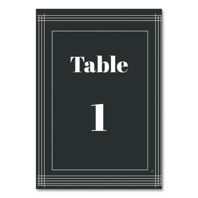 Modèle moderne de numéros de table en noir et blan (Par défaut)