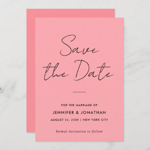 Modèle moderne écrit à la main Simple Blush Pink