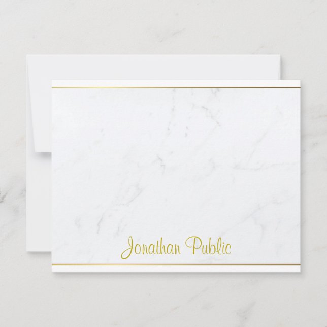 Modèle moderne Elegant or main Script Texte plat (Devant)