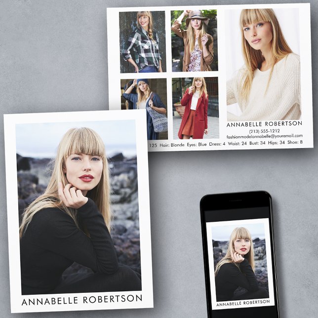 Modèle moderne et Actor 6 carte photo Comp (Customize to change background color, text size or text style. Available for prints and download.)