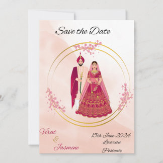 Modèle modifiable de sauvegarde de date Punjabi in