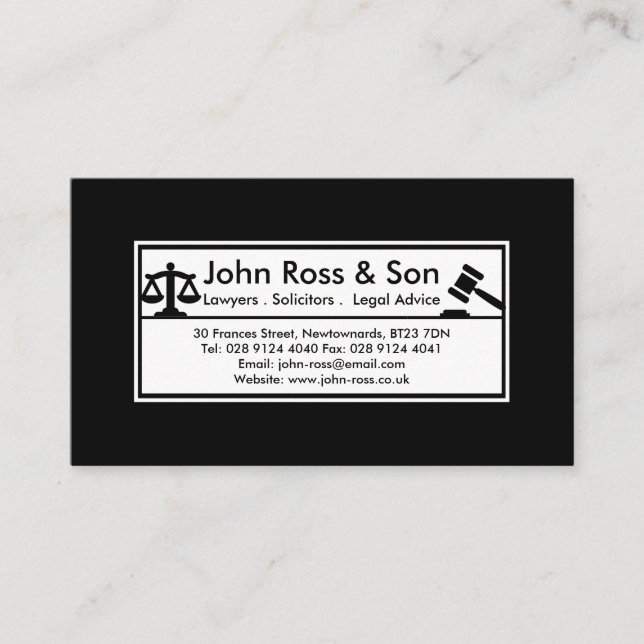 Modèle noir et blanc simple et professionnel (Devant)