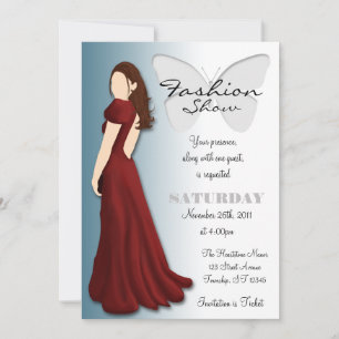 Modèle Papillon élégant Fashion Show Invitation