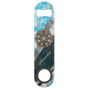 Modèle personnalisé bleu pâle joli girly damassé