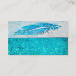 modèle personnalisé carte de visite en plumes bleu