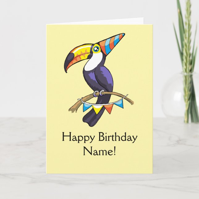 Modèle personnalisé par carte de toucan de joyeux (Devant)