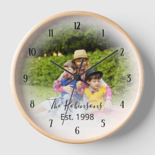 Modèle photo avec horloge texte personnalisée