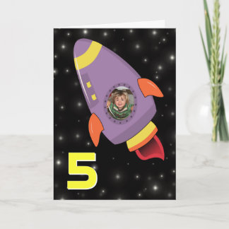 Modèle photo de la carte d'anniversaire Rocket Shi