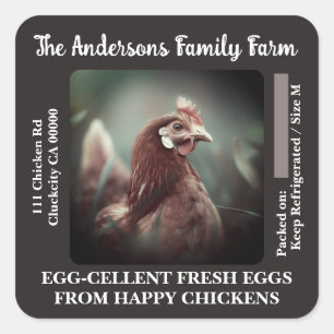 Modèle photo de poulet Étiquette carton d'oeuf per
