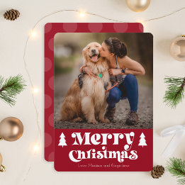 Modèle photo minimaliste rétro de la carte de Noël