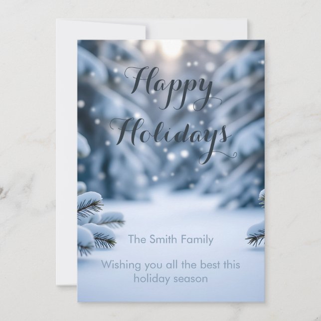 Modèle photo personnalisable DIY Bokeh de neige pr (Devant)