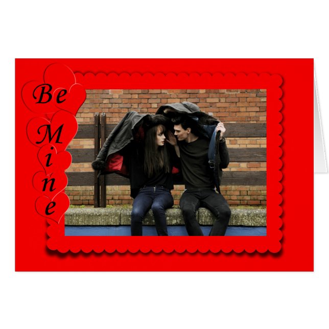 Modèle photo personnalisé Retro Red Heart Frame (Devant horizontal)