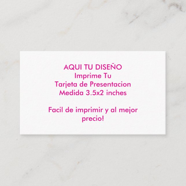 Modèle pour Cartes de Visite Votre conception (Devant)