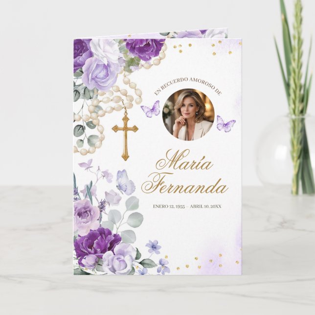 Modèle pour programme funéraire floral violet (Devant)