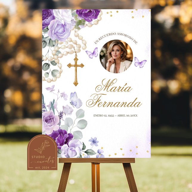 Modèle pour programme funéraire floral violet (Créateur téléchargé)