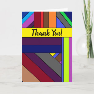 Modèle rayé multicolore, carte Merci !