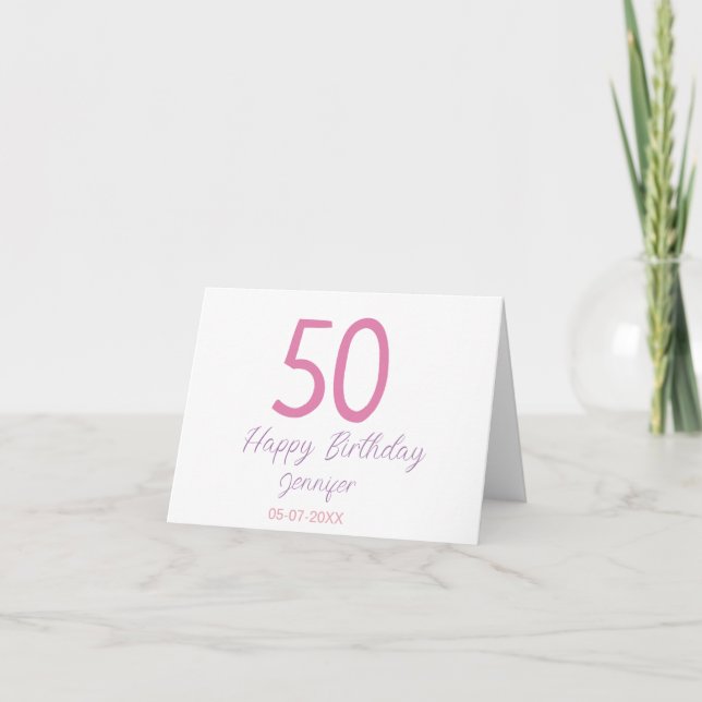 modèle rose anniversaire 50 ans ajoutez nom date a (Devant)